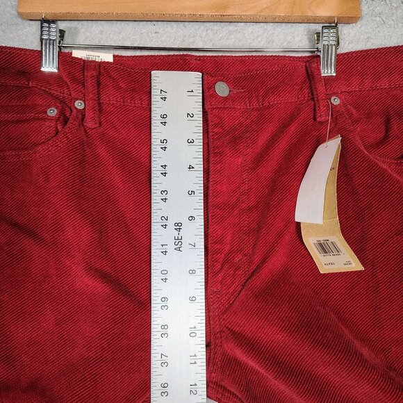 Levi's 511 Pants Mens 42x30 Red Corduroy 2-Way Comfort Stretch Slim Straight NWT - Picture 7 of 13